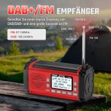 EU  PRUNUS J-924D  DAB+/FM Emergency Radio, Portable USB-C/Solar Charging/Crank Radio, 10000mAh Backup Power Source, AAA Battery Powered, Support Bluetooth, TF, USB, SOS Alarm with Flashlight and Reading Lamp, Compass for Outdoor Survival （ONLY Ship To EU）