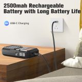 PRUNUS J-525 Portable Radio AM FM with Bluetooth Earphone Output & Bluetooth Speaker Mode, Preset, 2500mAh Rechargeable, Micro SD Playback with Shuffle & Sequential Play, Headphone Jack, Sleep Timer