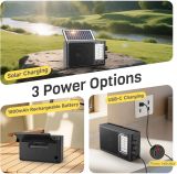 PRUNUS J08 Portable Radio AM FM with Solar, Battery and USB Charging, Loud Speaker, Transistor Radio with Excellent Reception for Indoor and Outdoor, Big Knobs Easy to Use for Senior