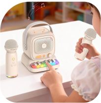 Mini Karaoke Machine with Colorful 7 Piano Keys,Top Christmas Birthday Gifts for 3 4 5 6 7 8 9 10 11 12+ Years Old, Portable Bluetooth Speaker with Wireless Microphone,Boys and Girls Gift-Beige Mini Karaoke Machine with Colorful 7 Piano Keys,Top Christmas Birthday Gifts for 3 4 5 6 7 8 9 10 11 12+ Years Old, Portable Bluetooth Speaker with Wireless Microphone,Boys and Girls Gift-Beige