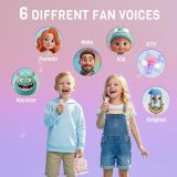 Mini Karaoke Machine with Colorful 7 Piano Keys,Top Christmas Birthday Gifts for 3 4 5 6 7 8 9 10 11 12+ Years Old, Portable Bluetooth Speaker with Wireless Microphone,Boys and Girls Gift-Beige