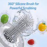 Electric Fruit and Vegetable Washer Machine, Fruit Cleaner Spinner Machine with OH-ion Purification Technology, Suitable for Small Fruits Such as Blueberries, Cherry Tomatoes, and Raspberries