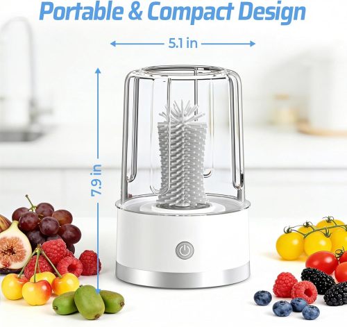 Electric Fruit and Vegetable Washer Machine, Fruit Cleaner Spinner Machine with OH-ion Purification Technology, Suitable for Small Fruits Such as Blueberries, Cherry Tomatoes, and Raspberries
