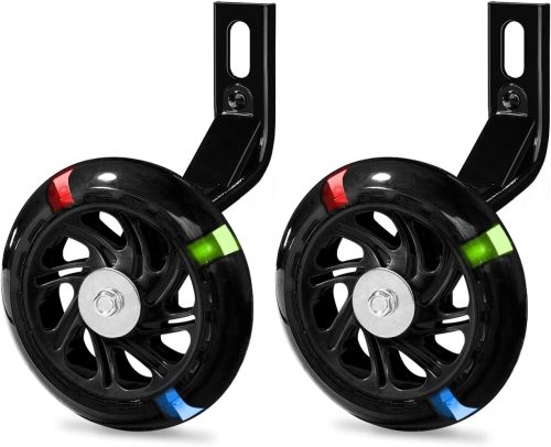 PRUNUS Flash BIKE Training Wheels for 12 14 16 18 20 Inch.Training Wheels for Kids Bike is Heavy Duty.Bicycle Training Wheel is Suitable Single Speed Bike