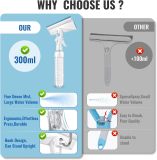 3 in 1 Window Cleaning Scraper, Shower Scraper Window Squeegee with 300ML Tank, Bathroom Mirror Squeegee with Hanging Hole, Window Scraper for Cleaning Windows, Glass, Mirrors, Car Windows