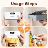 Rechargeable Mini Bag Sealer, 6 Adjustable Levels Heat Sealer with Magnet & Cutter, Portable Bag Resealer for Chip, Mylar & Plastic Bags - Gift for Women Mom Wife Men Dad Husband Friends.