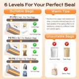 Rechargeable Mini Bag Sealer, 6 Adjustable Levels Heat Sealer with Magnet & Cutter, Portable Bag Resealer for Chip, Mylar & Plastic Bags - Gift for Women Mom Wife Men Dad Husband Friends.