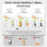 Rechargeable Mini Bag Sealer, 3 Adjustable Levels Heat Sealer with Cutter & Magnet, Portable Bag Resealer for Chip, Plastic & Mylar Bags - Gift for Women Mom Wife Men Dad Husband Friends.