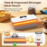 Rechargeable Mini Bag Sealer, 6 Adjustable Levels Heat Sealer with Magnet & Cutter, Portable Bag Resealer for Chip, Mylar & Plastic Bags - Gift for Women Mom Wife Men Dad Husband Friends.