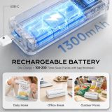 Rechargeable Mini Bag Sealer, 3 Adjustable Levels Heat Sealer with Cutter & Magnet, Portable Bag Resealer for Chip, Plastic & Mylar Bags - Gift for Women Mom Wife Men Dad Husband Friends.