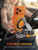 Detachable Magnetic Car Phone Holder for MagSafe, Vacuum Suction Cell Phone Car Mount with Ultra Strong Magnetic, 900° Adjustable Dashboard & Windshield Phone Holder for iPhone 17-12