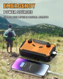 PRUNUS J-369 Emergency Hand Crank Radio with Solar & LED Flashlight (US & CA, etc.: Includes WB)
