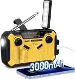 PRUNUS J-369 Emergency Hand Crank Radio with Solar & LED Flashlight (US & CA, etc.: Includes WB)