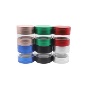 NovaBong new design multi colors with 4 layer aluminum alloy diameter 63mm with mid transpearent window herb grinder