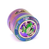 NovaBong offer multi new design tobacco herb grinder 4 layer alumimun alloy signal shape teeth clear top frog spider skull cross cover with rainbow colors