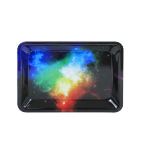 Colorful Galaxy Painting Metal Rolling Tray   7 inch *5 inch