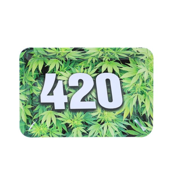 Celebrate 420 painting Metal Rolling Tray   7 inch *5 inch