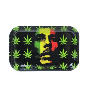 Bob Marley Painting Metal Rolling Tray	11 inch *7 inch
