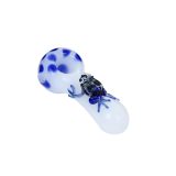 Little Frog spot Hand Pipe in white  4 inch length