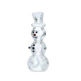 Crystal Snowman Hand Pipe in white  5 inch length