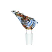 14MM Male Joint Red and Blue ox horn Rasta Bong  bowl