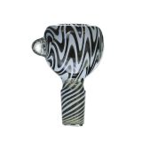 14MM Male Joint zebra Rasta glass bowl
