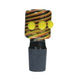18MM Male Yellow salient point on Black line Glass Bowl