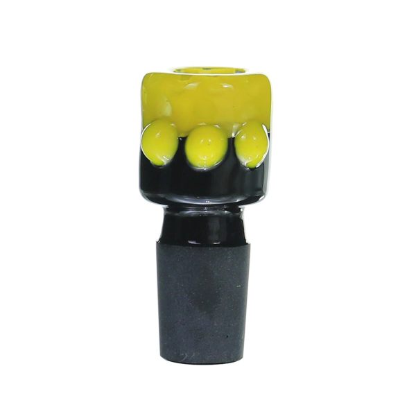18MM Male Yellow salient point on Black Bong Bowl