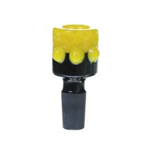 14MM Male Yellow salient point on Black Glass Bowl