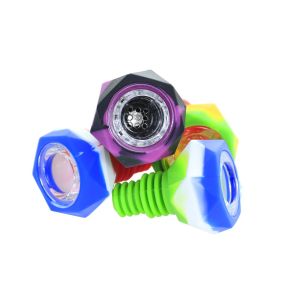 2 inch Colored polygon Silicone Bong bowl 14mm/18mm