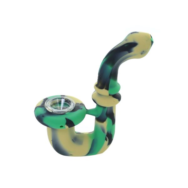 5.5 inch Colored Sherlock Silicone Hand Pipe With glass Bowl