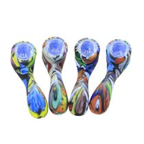 4.5 inch Sherlock Printed Silicone Hand Pipe With glass Bowl