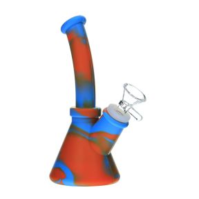 6.5 inch Colored Silicone Dab Rig With Quartz Banger/Bong Bowl