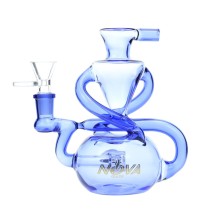 Nova Glass 6.4 inch colored recycler with barrel perc Recycler Dab Rig