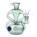 Nova Glass 6.4 inch colored recycler with barrel perc Recycler Dab Rig