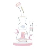 Nova Glass 10 inch colored double hook trapezoid perc Dab Rig