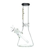 Nova Glass 12 inch Colored Ice Pinched tube Beaker 9mm thick Glass Water Pipe
