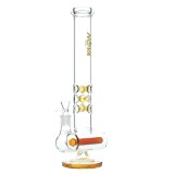 Nova Glass 18 inch colored ice pinched inline perc Glass Water Pipe