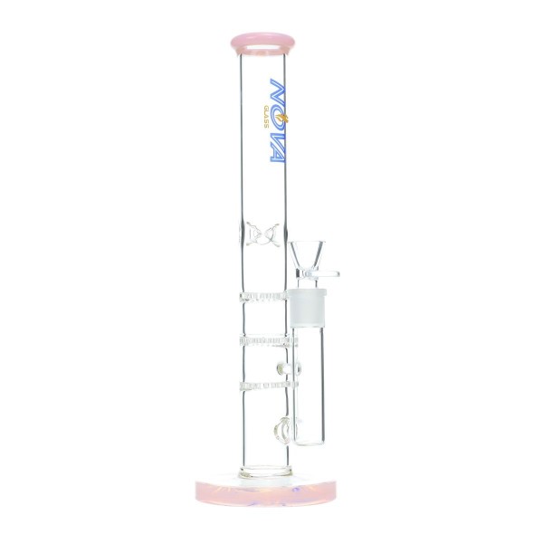 Nova Glass 13.2 inch straight glass with honey comb percs Wate Pipe Bong