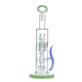 Nova Glass 14.5 inch Colored ice Pinched with matrix perc Glass Water Pipe