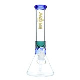 Nova Glass 13.5 inch Colored ice Pinched tube Beaker Bong