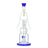 Nova Glass 14 inch Colored cone 3 Arm recycle with octopus perc Recycler Bong