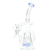 Nova Glass 10.5 inch colored ice pinched Recycler Bong