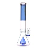 Nova Glass 16 inch Colored tube with triangle Perc Beaker Bong