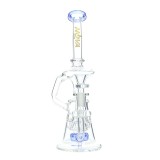 Nova Glass 10.5 inch colored ice pinched Recycler Bong