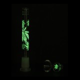 Nova Glass 14 inch hemp painted glow in the dark  beaker 7mm thick Glass Bong