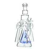 Nova Glass 9 inch Colored 3 Arm recycle with triangle Perc glass water pipe