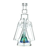 Nova Glass 9 inch Colored 3 Arm recycle with triangle Perc glass water pipe