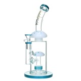 Nova Glass 11 inch colored mushroom style matrix perc glass water pipe
