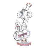 Nova Glass 12 inch colored double chamber recycler bong